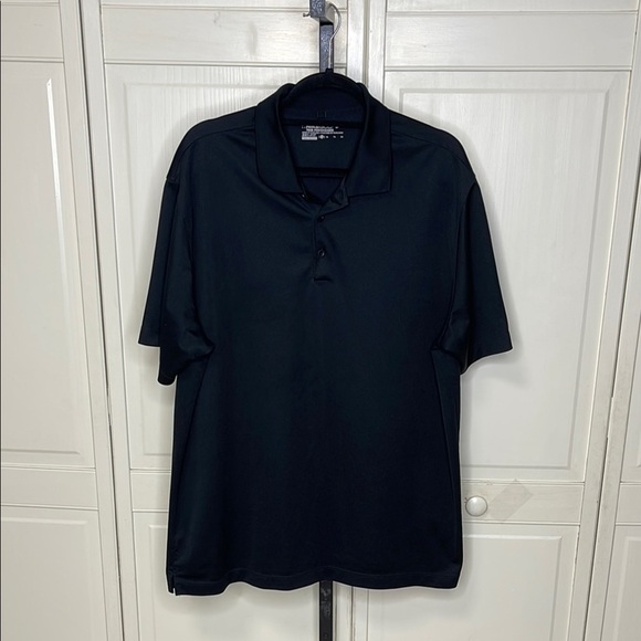 Nike Men's Dri-FIT Sz XL Micro Pique Polo Black Short Sleeve Collared Golf - Picture 1 of 9